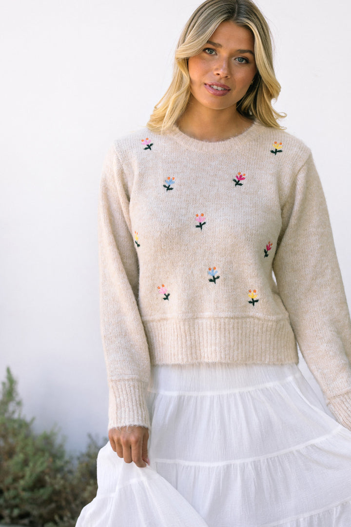 Elliot Embroidered Floral Sweater