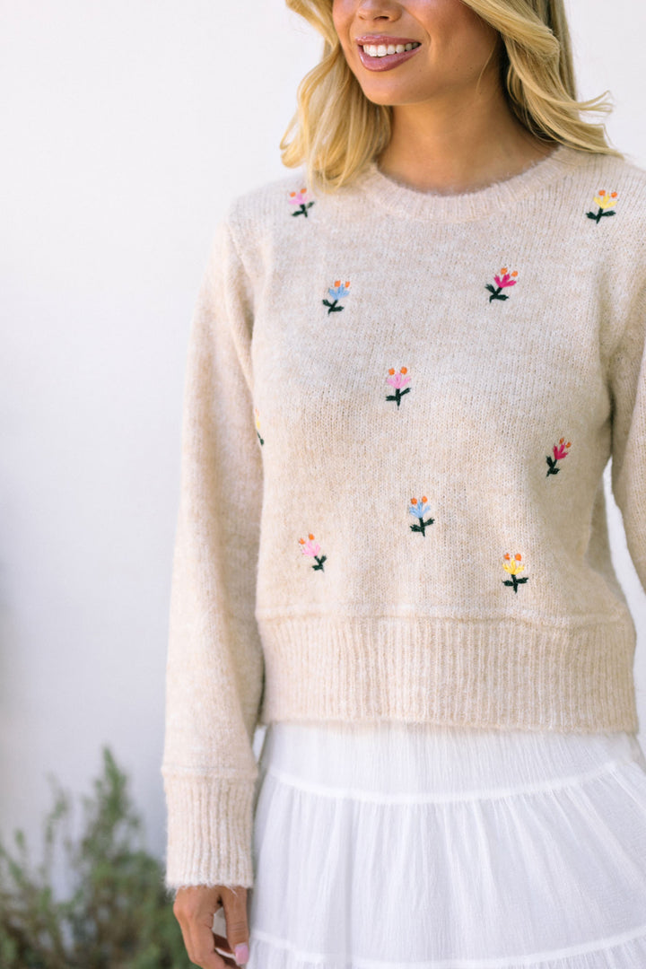 Elliot Embroidered Floral Sweater