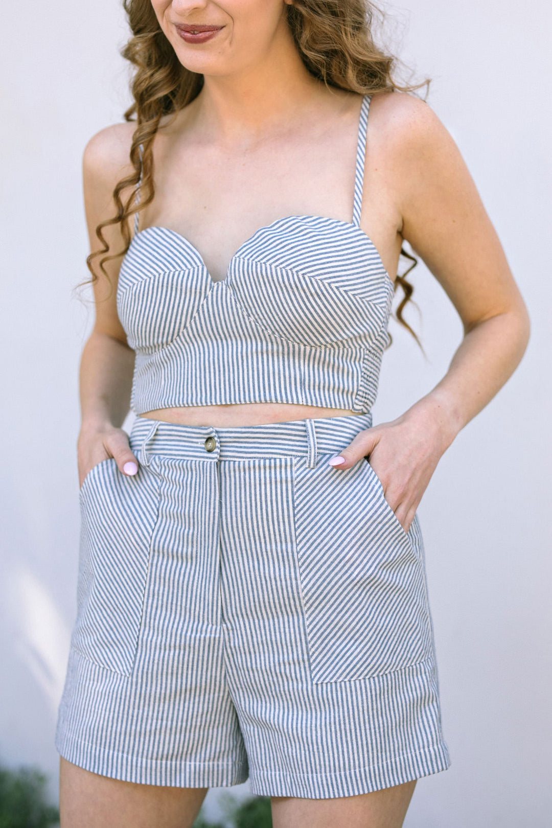 Emmette Striped Shorts Set