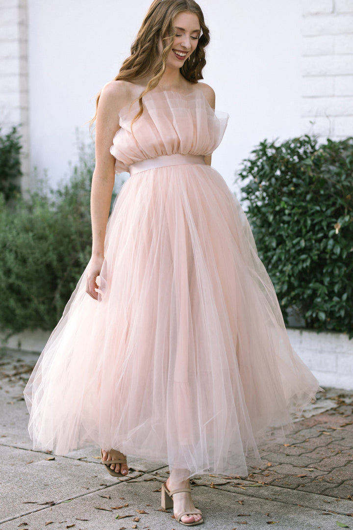 Alyssa Gathered Tulle Dress