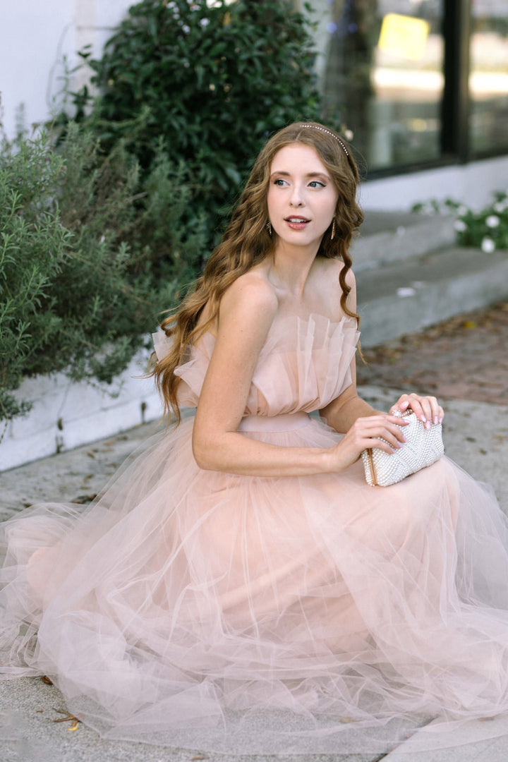 Alyssa Gathered Tulle Dress