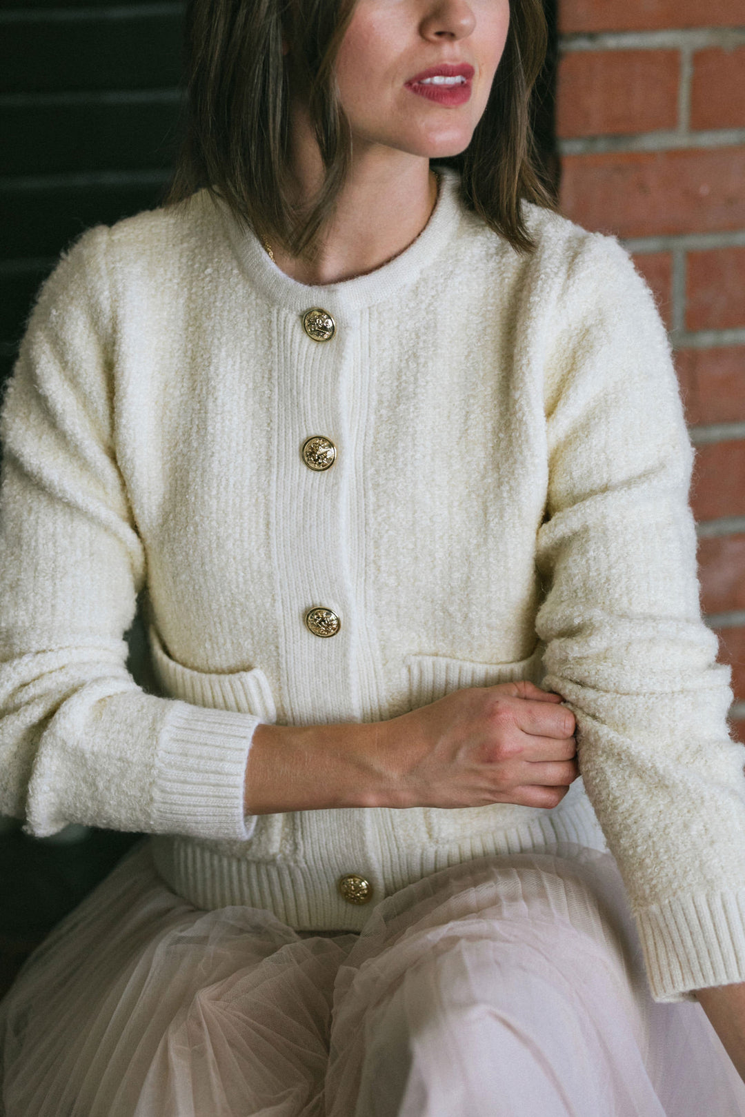 Geraldine Buttoned Knit Cardigan