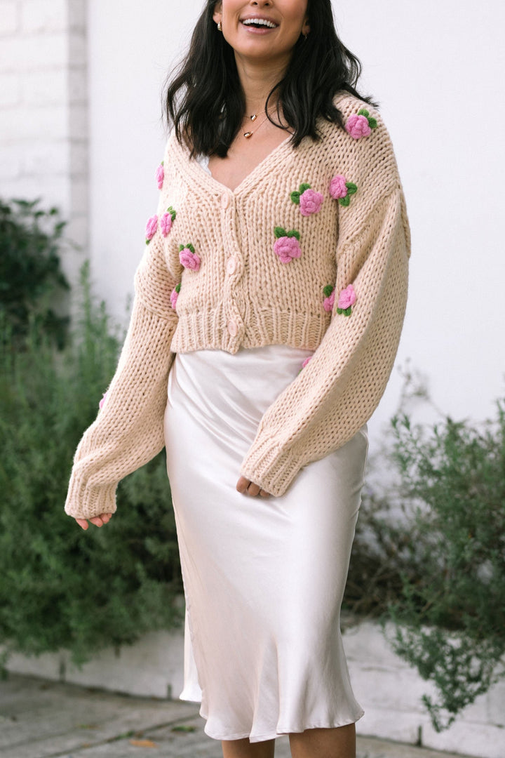 Clarisse Floral Knit Cardigan