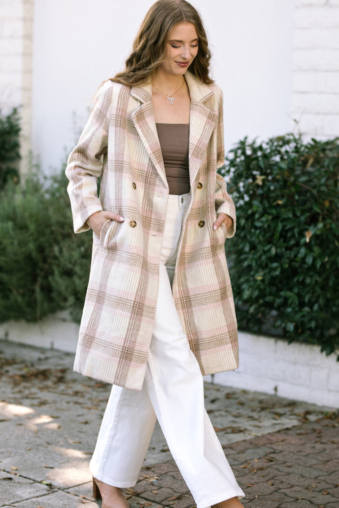 Joan Plaid Double Breasted Coat