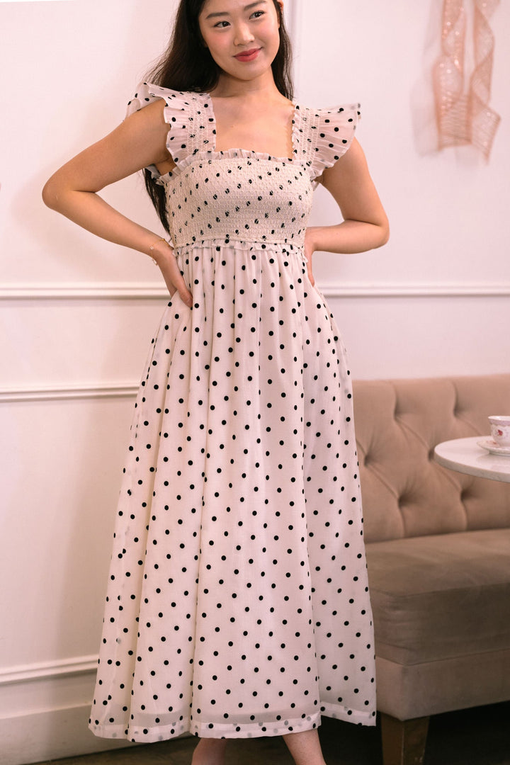 Rosario Dotted Midi Dress