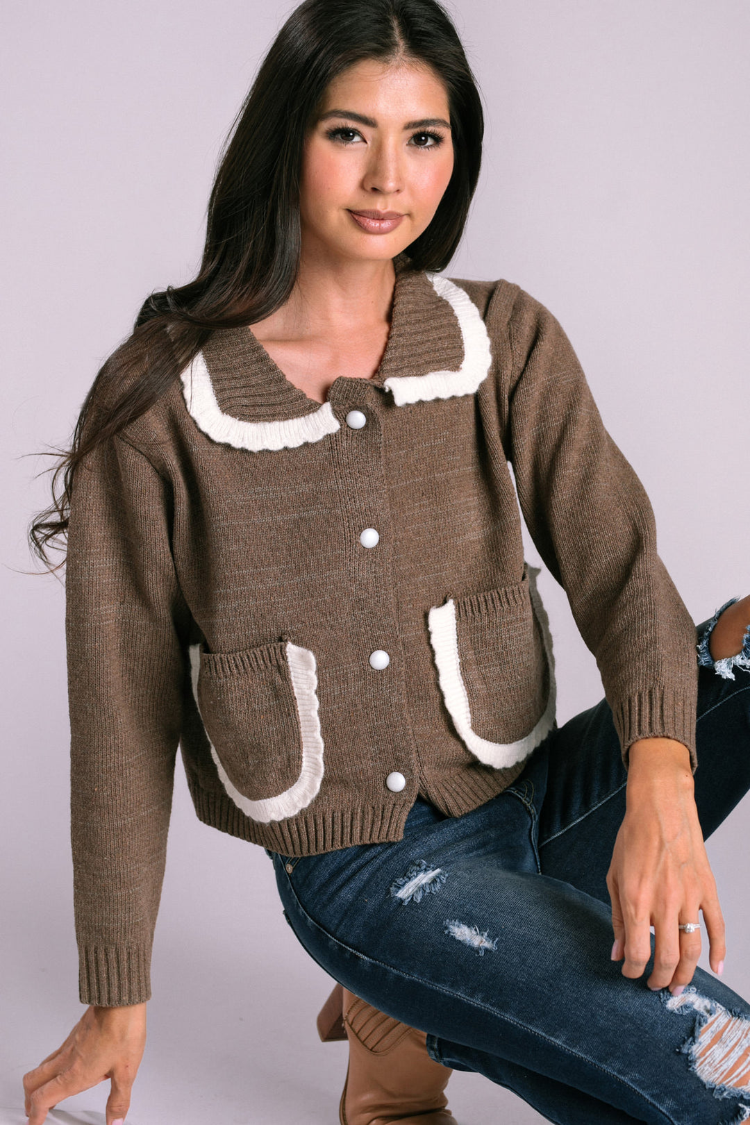 Kelly Collared Knit Cardigan