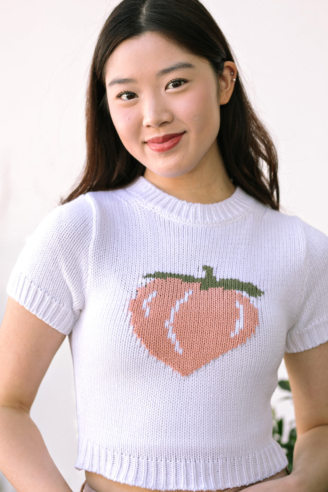 Ellen Peach Knit Top