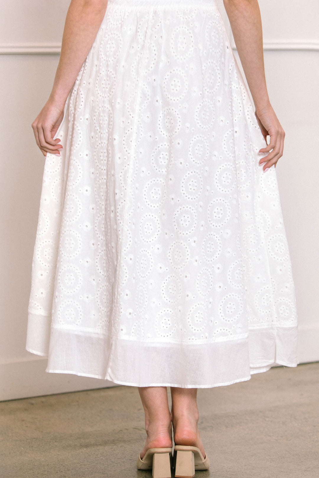 Dorothea Eyelet Midi Skirt