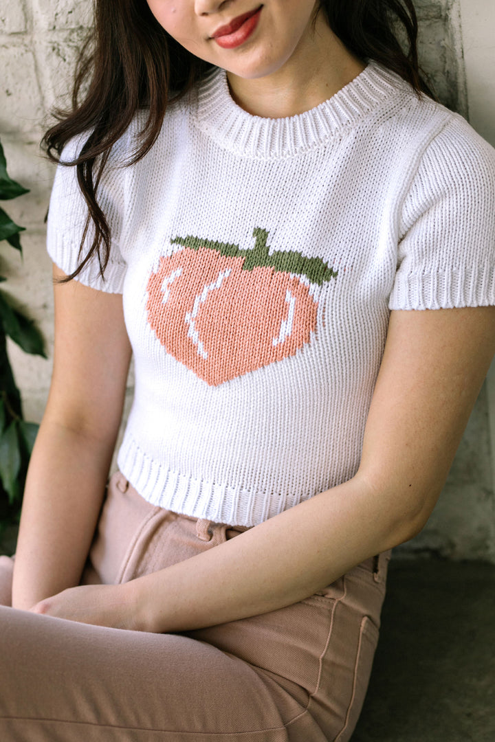 Ellen Peach Knit Top