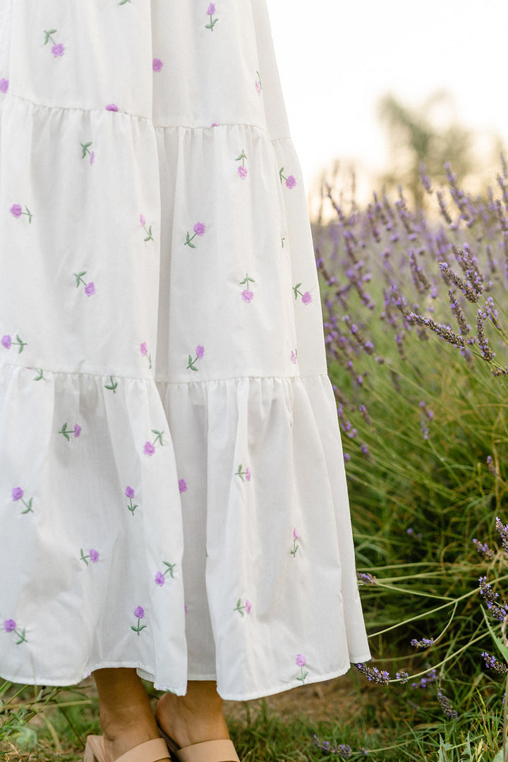 Darla Embroidered Tiered Dress