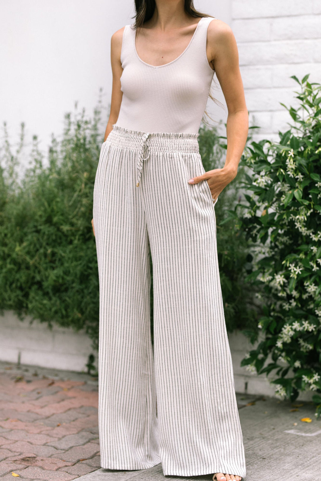 Francine Striped Smocked Pants