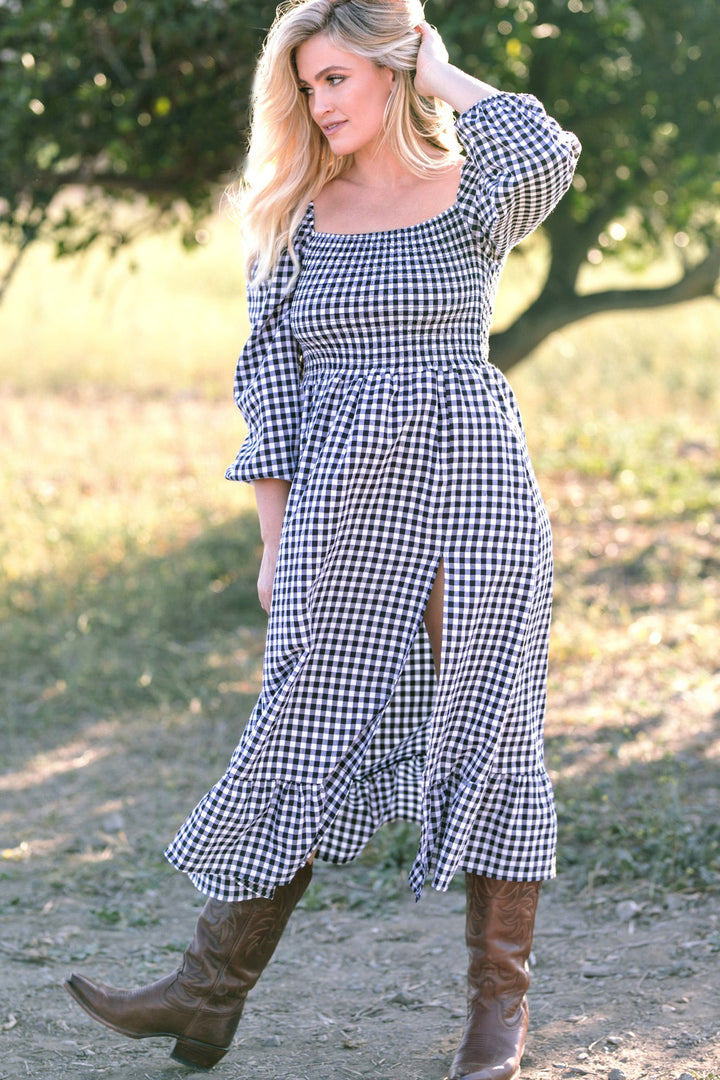 Jordyn Smocked Gingham Dress