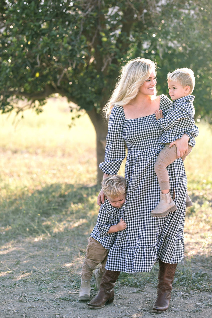 Jordyn Smocked Gingham Dress