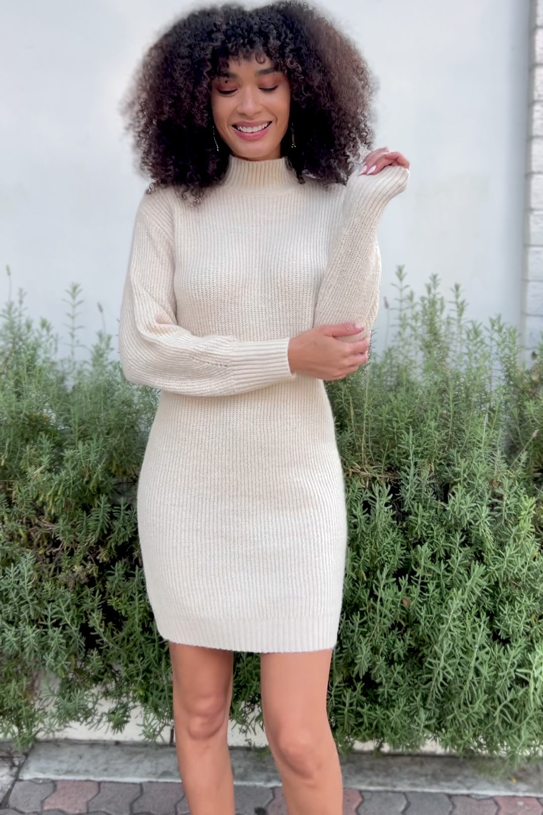 Sabina Mock Neck Sweater Dress