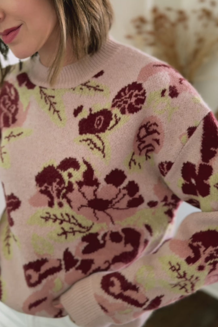 Arden Floral Knit Sweater