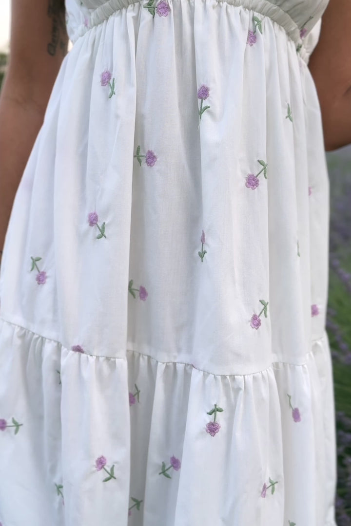 Darla Embroidered Tiered Dress