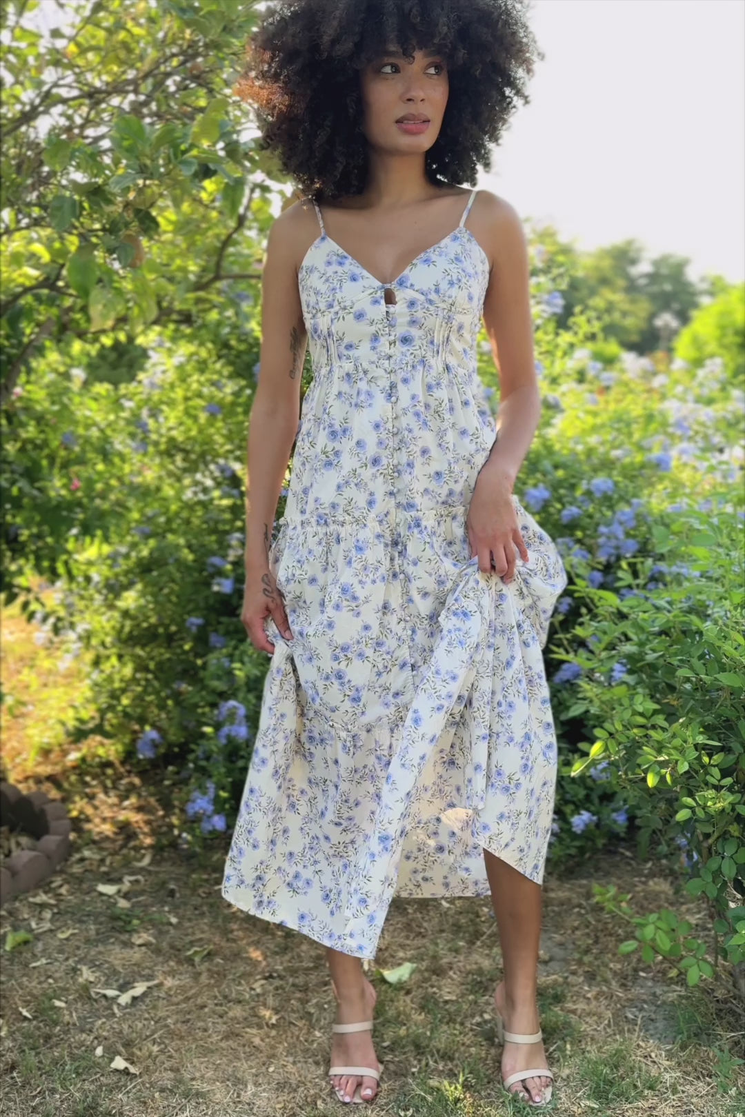 Avery Floral Buttoned Dress