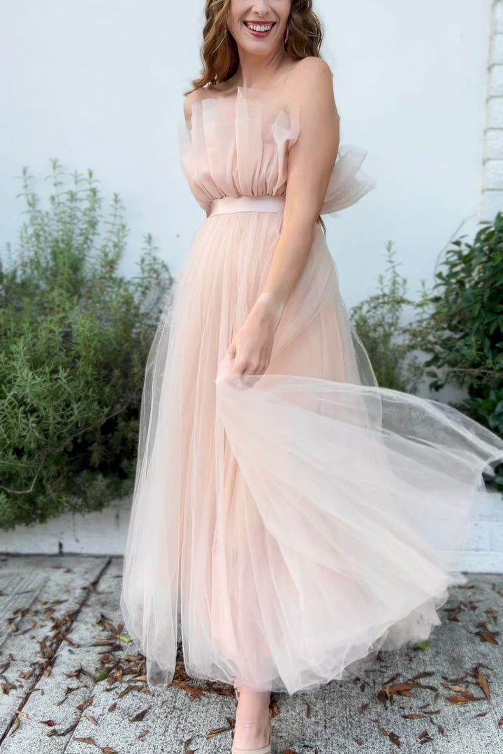 Alyssa Gathered Tulle Dress