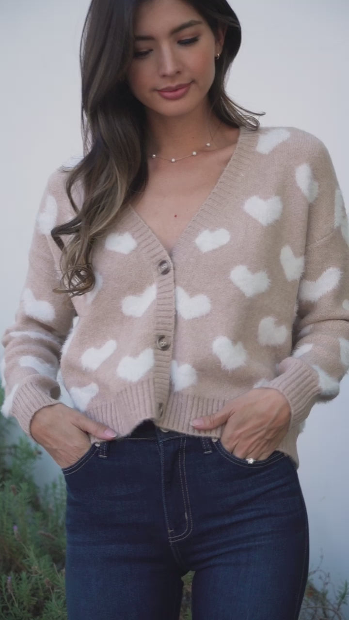 Natalie Heart Button Cardigan